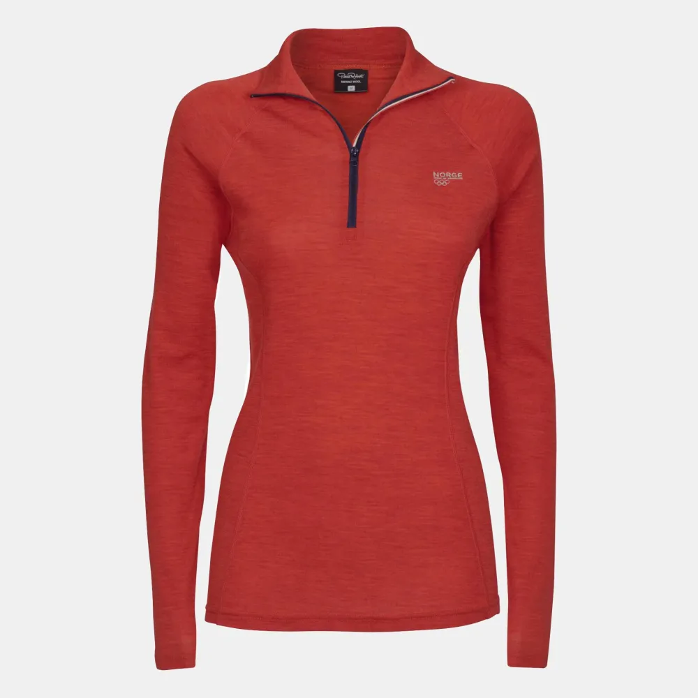 Pierre Robert Ullundertøy|Overdeler-Ulltrøye Dame OL Red Mel