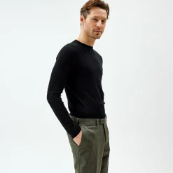 Pierre Robert Ullundertøy-Ulltrøye Herre Merinoull Jet Black