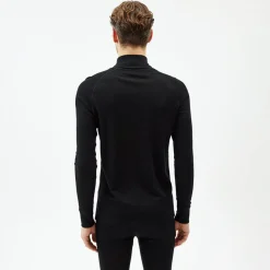 Pierre Robert Ullundertøy-Ulltrøye Herre Merinoull Zip Jet Black