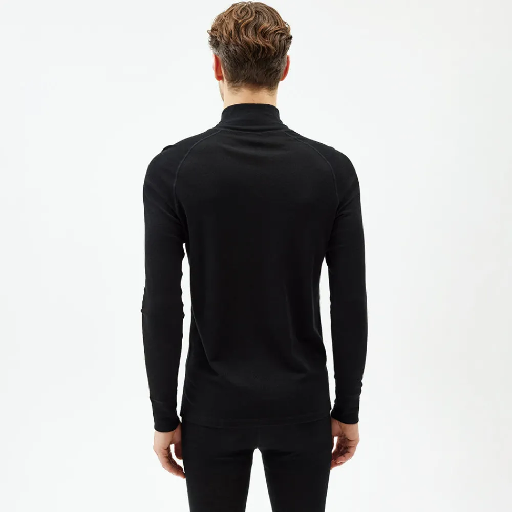 Pierre Robert Ullundertøy-Ulltrøye Herre Merinoull Zip Jet Black