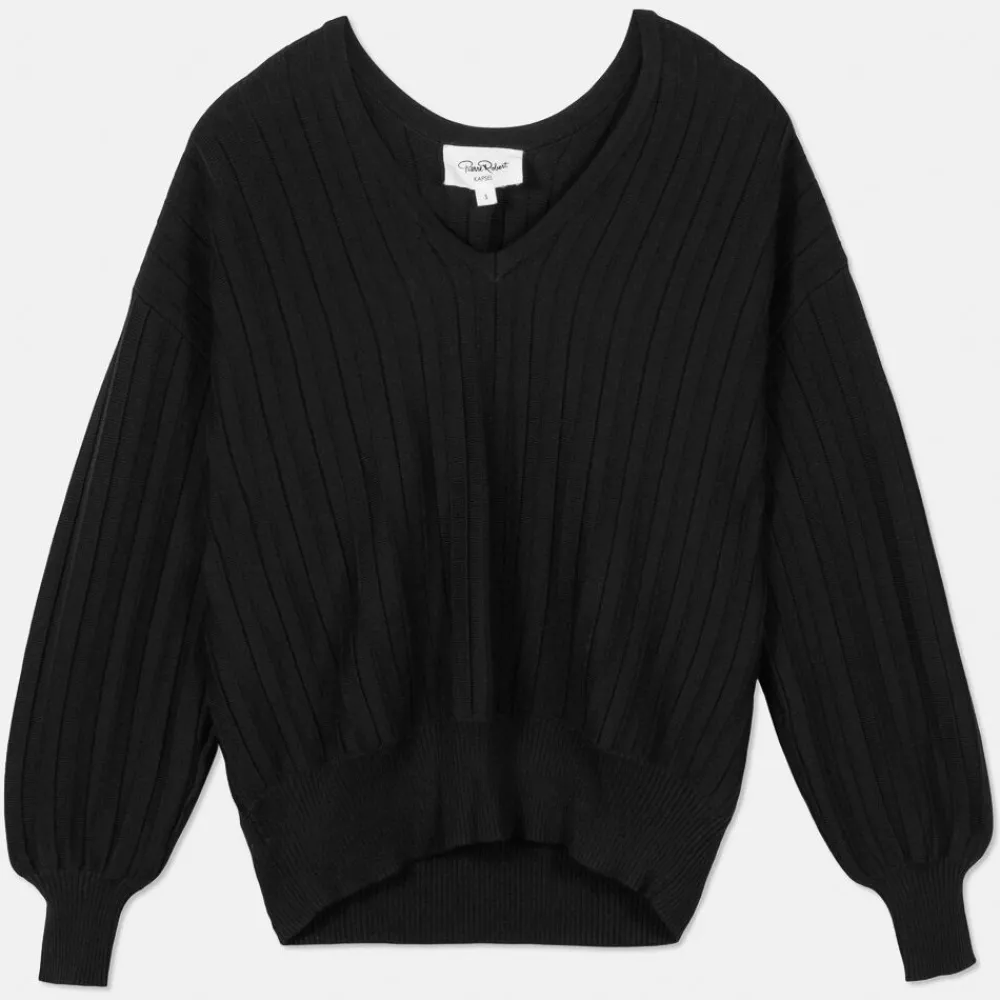 Pierre Robert Gensere|Loungewear-Vendbar Genser Med V-hals Black