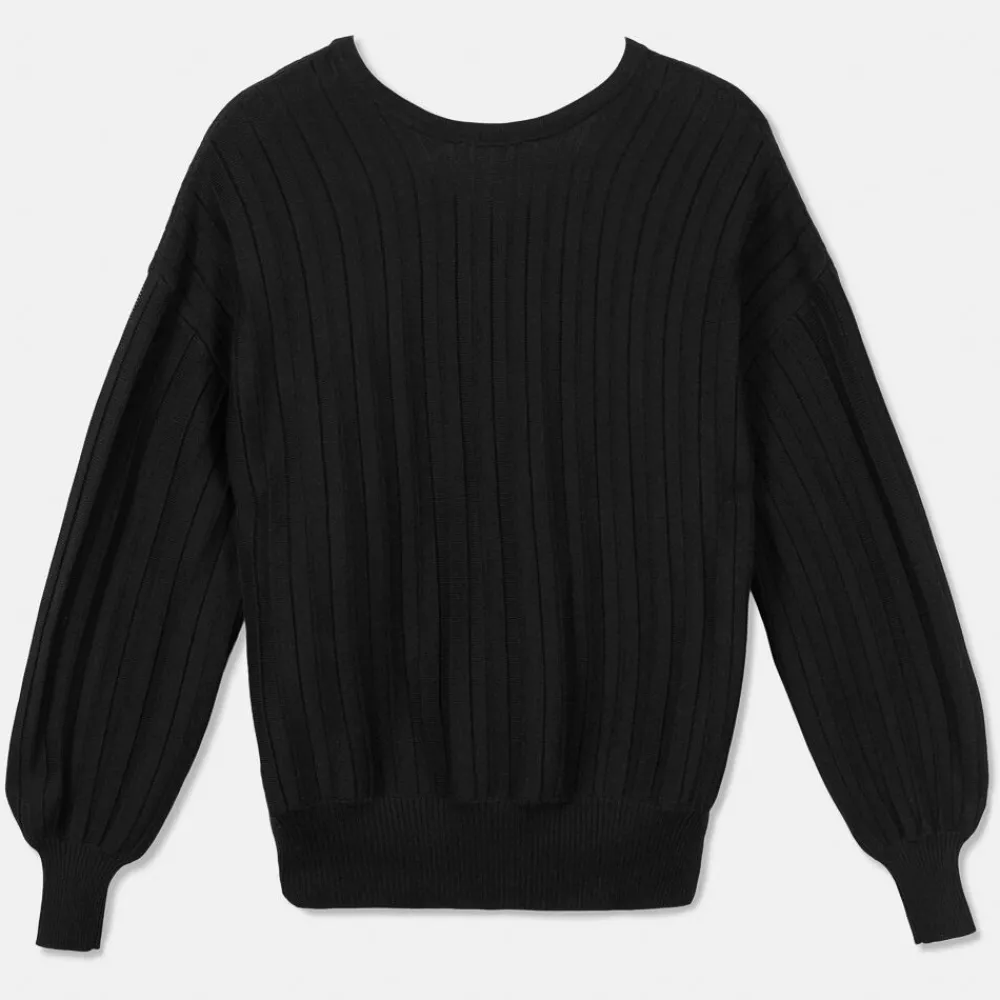 Pierre Robert Gensere|Loungewear-Vendbar Genser Med V-hals Black