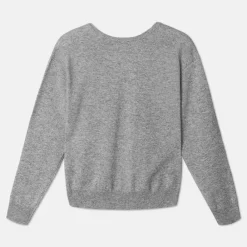 Pierre Robert Overdeler|Sommerull-V-Genser Merinoull Grey Melange